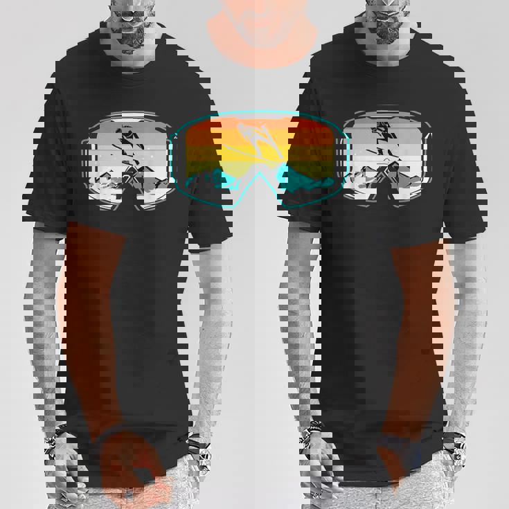 スキー 山 スキー ジャンプ Tシャツ 面白い贈り物