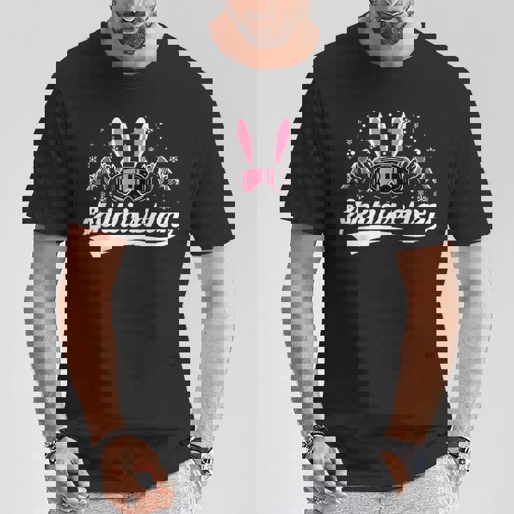 スキーポケット スキー ハザル スキー ゴーグル Apres スキー スキー ウサギ Tシャツ 面白い贈り物