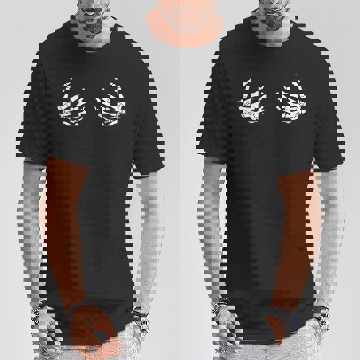 スケルトン おっぱい 恋人 手 ラブ スカル 面白い Tシャツ 面白い贈り物