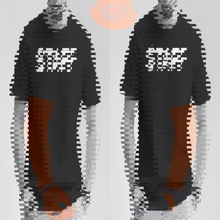 スタッフtaff ユニフォーム（ホワイト 白）【ワーク・イベント】係員・警備 衣装 文字 Tシャツ 面白い贈り物