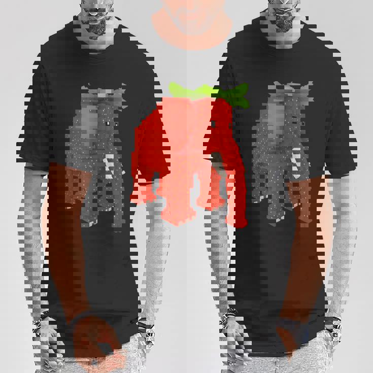 ストロベリーエレファントスティールブレインロットシークレットレアビデオゲーム Tシャツ 面白い贈り物