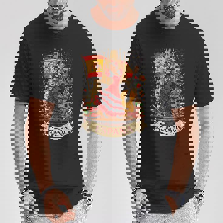 スペイン フラメンコ セビリア アンダルシア バルセロナ Tシャツ 面白い贈り物