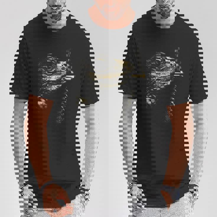 スモーキング トカゲ ヒゲドラゴン 420 ストーナー 爬虫類 長袖tシャツ Tシャツ 面白い贈り物