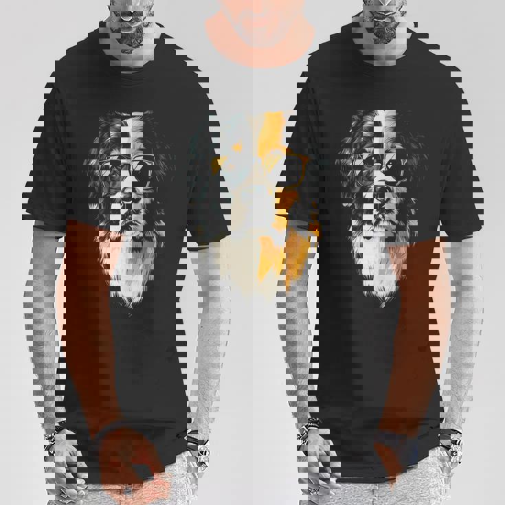 セントバーナード 犬 グラフィック ペット アートワーク セントバーナード Tシャツ 面白い贈り物