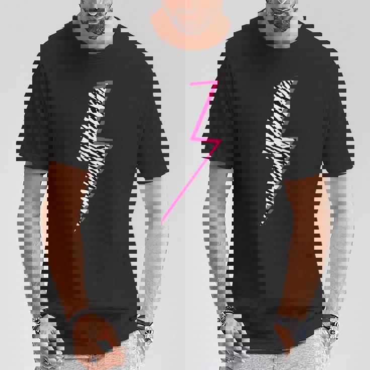 ゼブラ ピンク 稲妻 Tシャツ 面白い贈り物