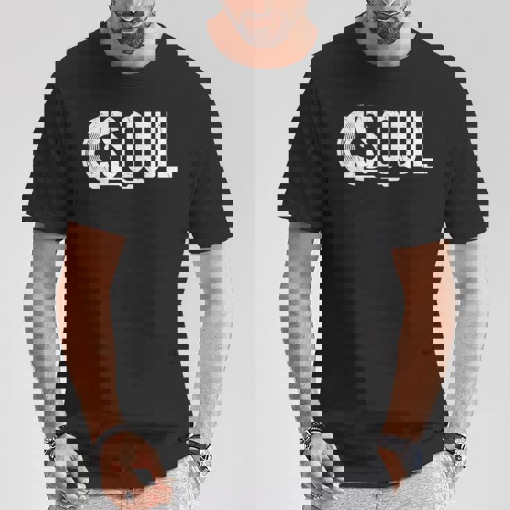 ソウルレコード ジャズ ファンク ターンテーブル ビニールミュージック サクソフォン ピアノ Tシャツ 面白い贈り物