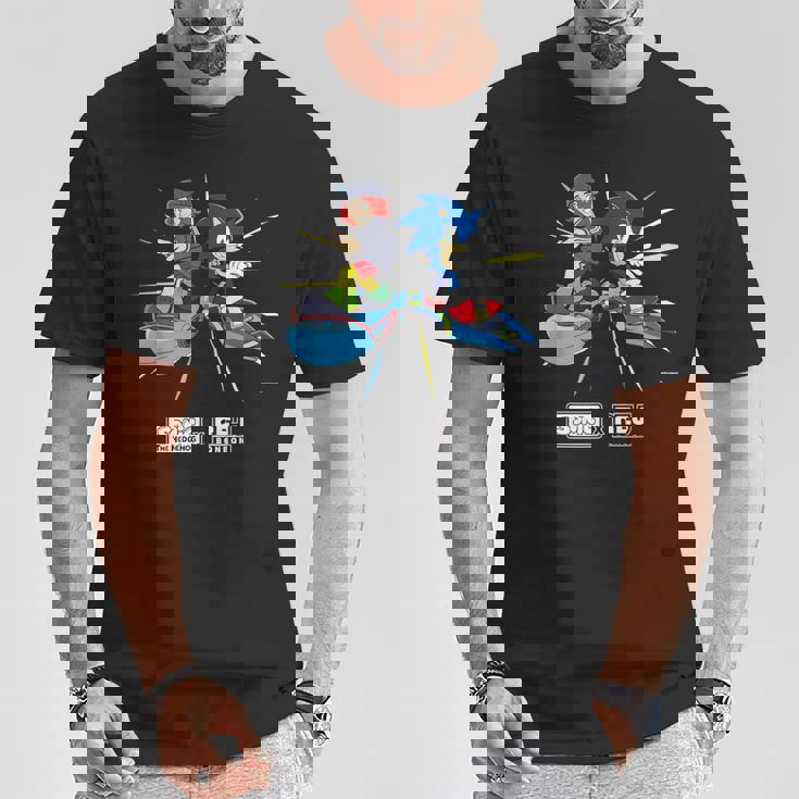 ソニック×れじぇくん Racing L Tシャツ 面白い贈り物