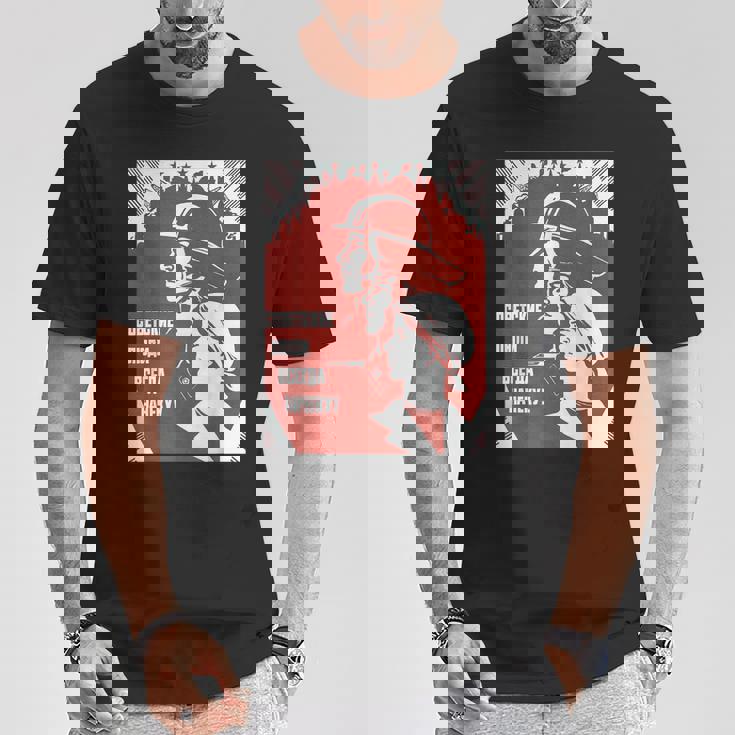 ソビエト連邦 ワーキングクラス プロパガンダポスター Cccp Tシャツ 面白い贈り物