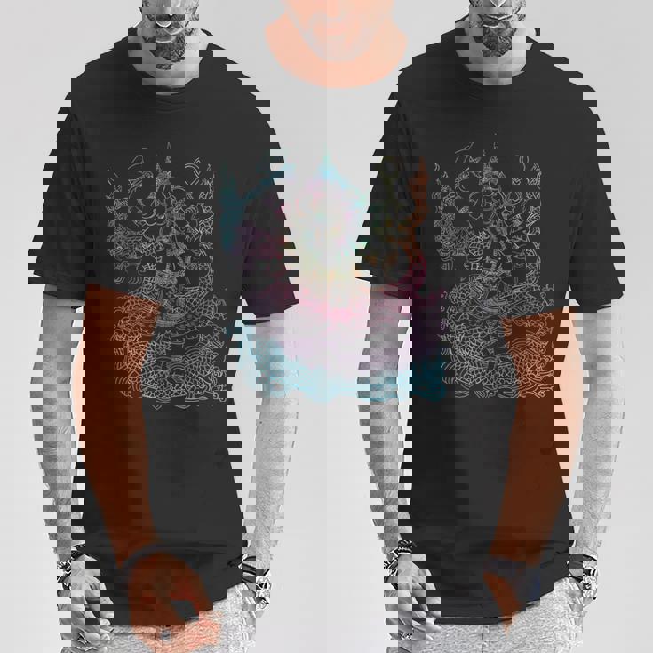 タイダイ ガネーシュ シバ インド 神 スピリチュアル Tシャツ 面白い贈り物