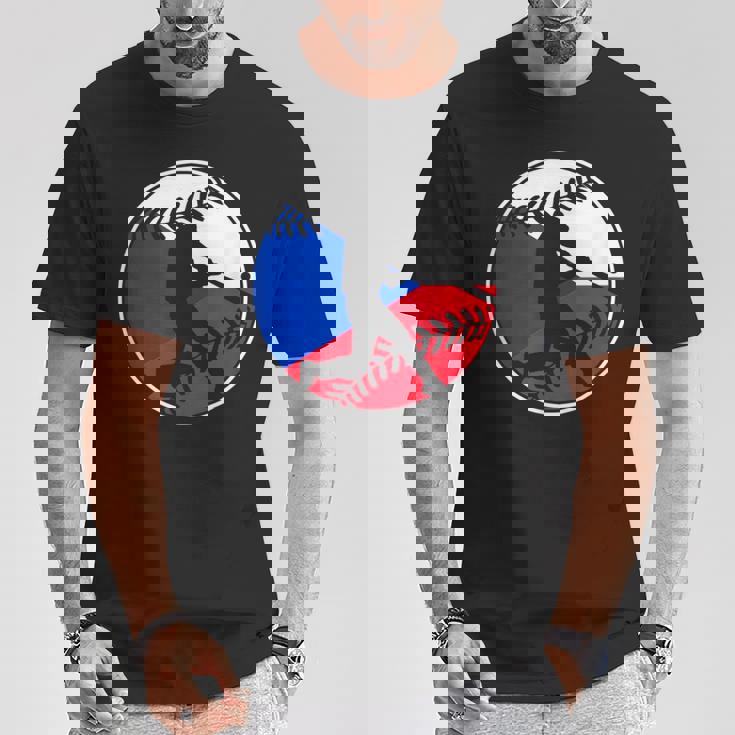 チェコ国旗 野球ヒッター チェコ国旗 Tシャツ 面白い贈り物