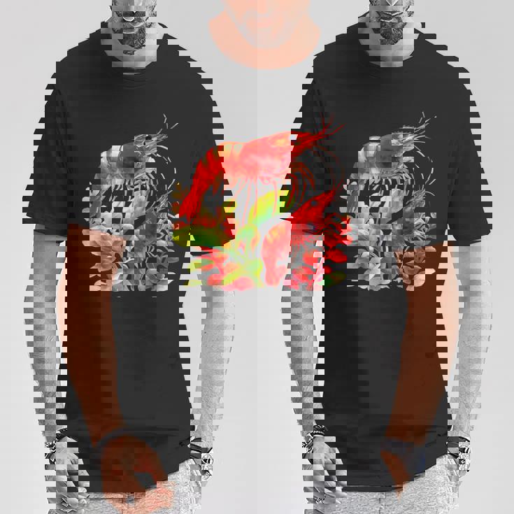 チェリーエビ 水草 水槽 淡水エビ Tシャツ 面白い贈り物