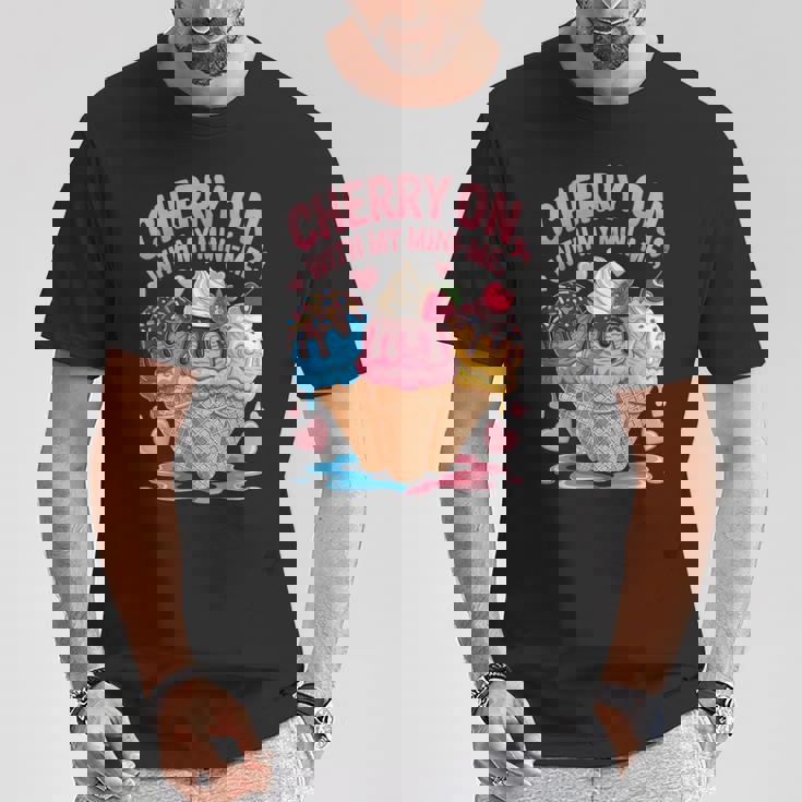 チェリー・オン・ウィズ・マイ・ミニ・ミー・アイスクリーム・ラブ Tシャツ 面白い贈り物