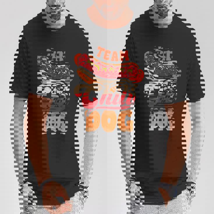 チーム・チリ・ドッグ 面白いチリコンカーン ホットドッグ好きのフードトラック Tシャツ 面白い贈り物