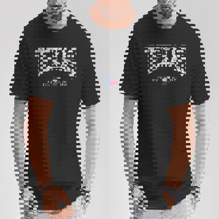 テキサスtシャツ レディース メンズ キッズ テキサス州旗 アンティーク調 長袖tシャツ Tシャツ 面白い贈り物