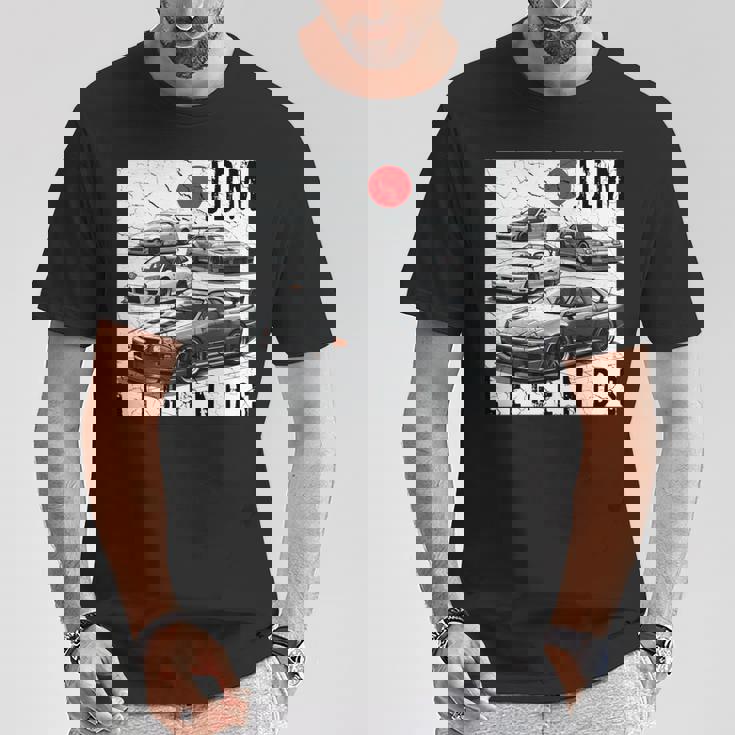 ディストレス Jdm レジェンズ レースカー 国旗 日本製 長袖tシャツ Tシャツ 面白い贈り物