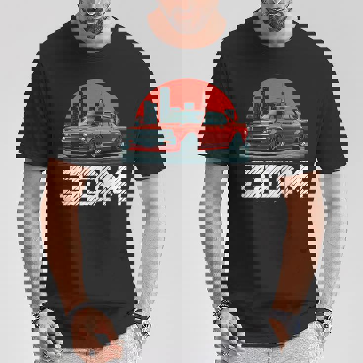 ディストレス Jdm レジェンド ドリフト レース レッドカー 東京スカイライン ギフト 長袖tシャツ Tシャツ 面白い贈り物