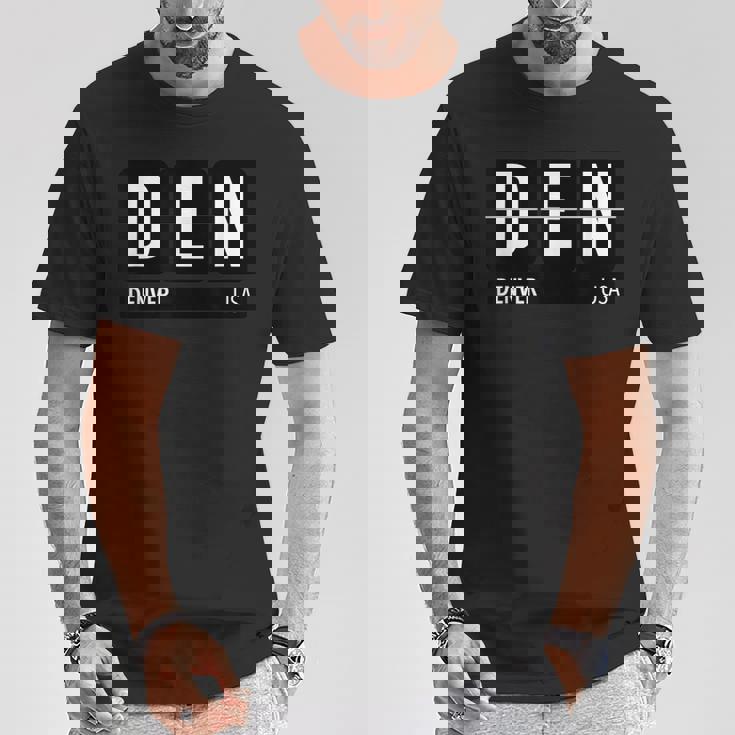 デンデンデンバー コロラドusa 旅行 お土産 白文字 Tシャツ 面白い贈り物