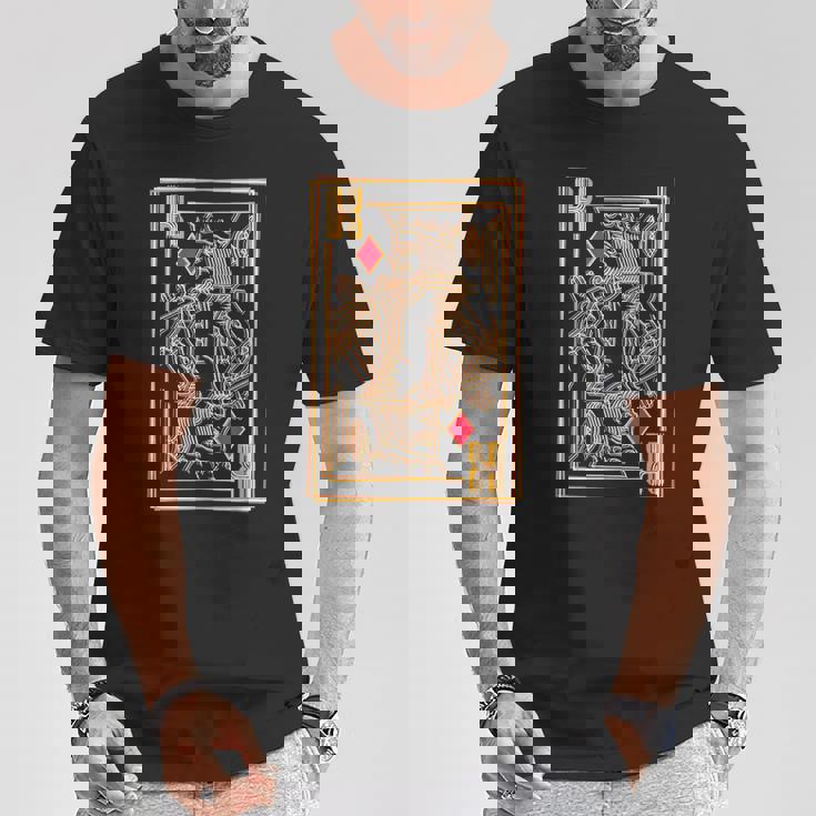 トランプ レトロ ダイヤモンド キング Tシャツ 面白い贈り物