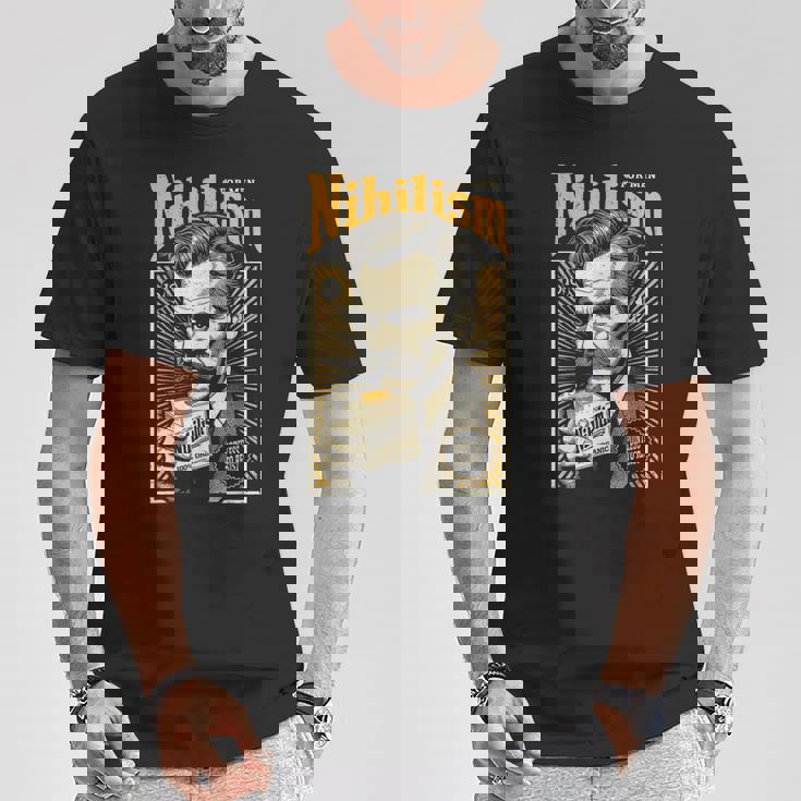 ニヒリズム 男性用 面白い ニーチェ哲学 ビンテージ広告 Tシャツ 面白い贈り物