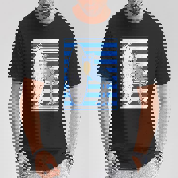 ハシビロコウさん 『サーフサイド・ボーダー』【どうぶつフレンズ】 サーファー／サーフボード 夏・面白 Tシャツ 面白い贈り物