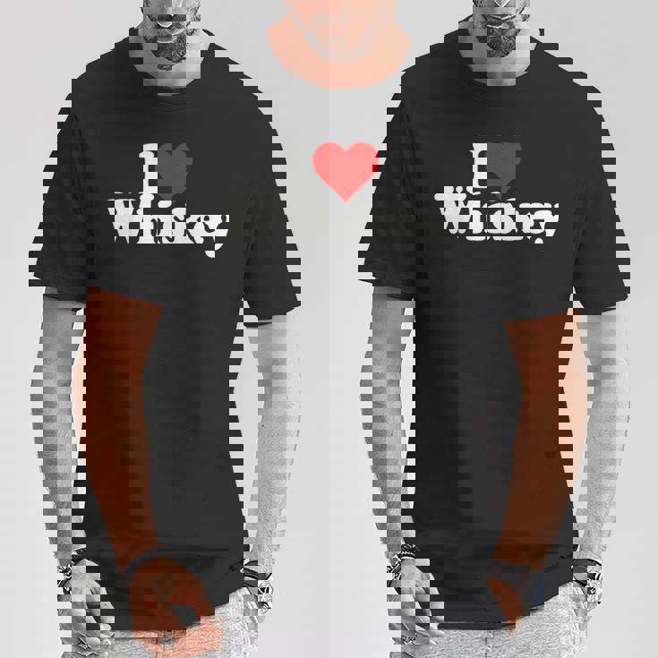 ハートウイスキーウイスキーが大好き Tシャツ 面白い贈り物