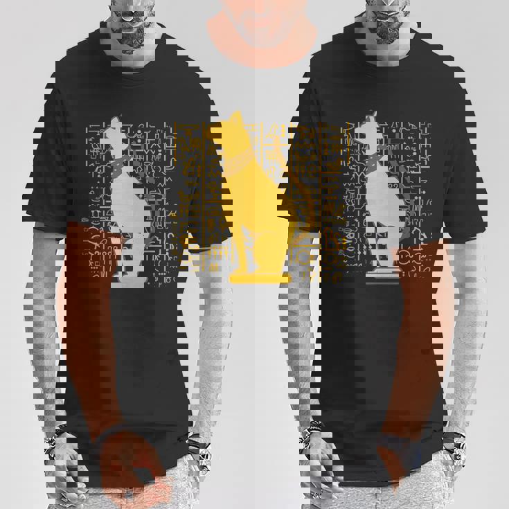 バステット 古代エジプト 猫 神 ヒエログリフ グラフィックアート 恋人 Tシャツ 面白い贈り物