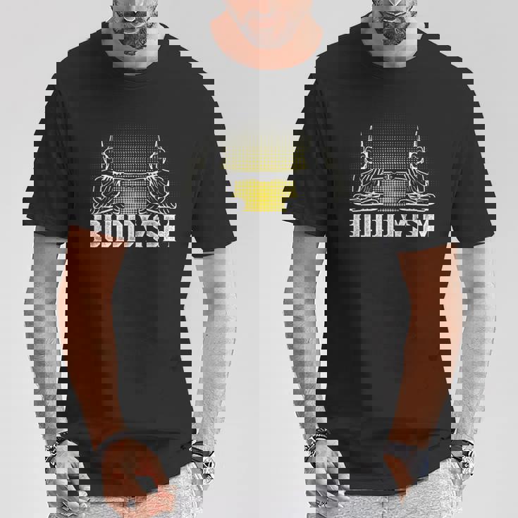 メンズ バディフィストバンプバディズム仏教フレンズハッピーブッダ Tシャツ 面白い贈り物