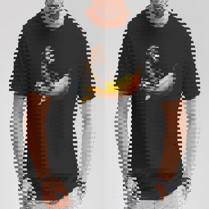 バナナロケットの宇宙飛行士猿 Tシャツ 面白い贈り物