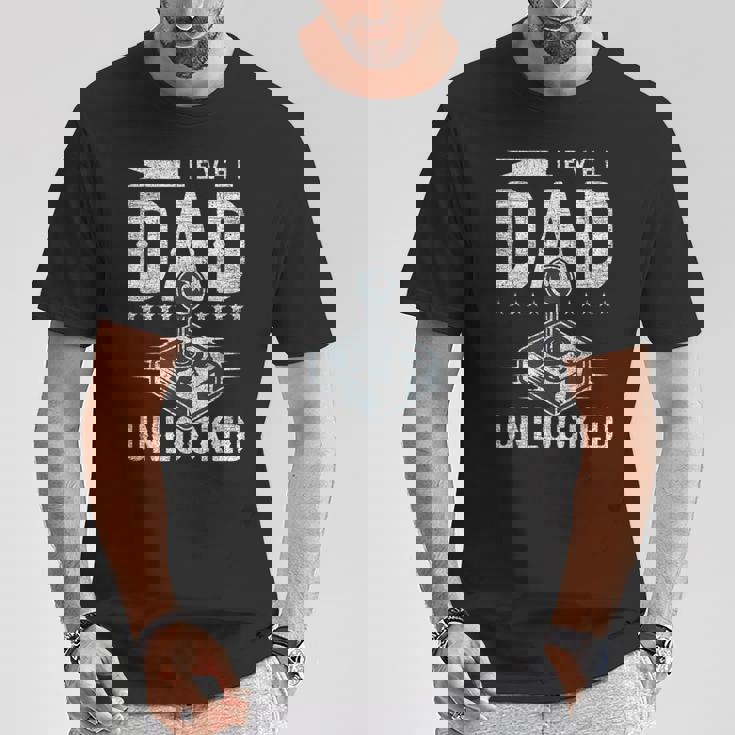 パパの誕生 新しいパパ ゲーム レベルパパのロック解除 Tシャツ 面白い贈り物