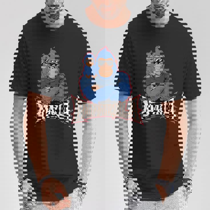 パパリラ 父娘ゴリラ 長袖tシャツ Tシャツ 面白い贈り物