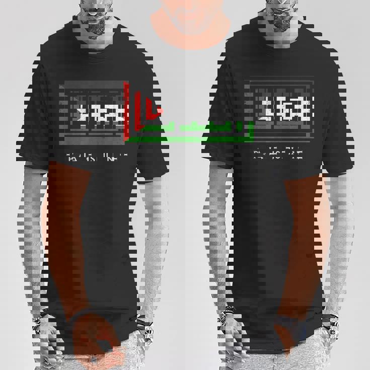 パレスチナ パレスチナ国旗 アラビア語カリグラフィー フリーパレスチナ Tシャツ 面白い贈り物