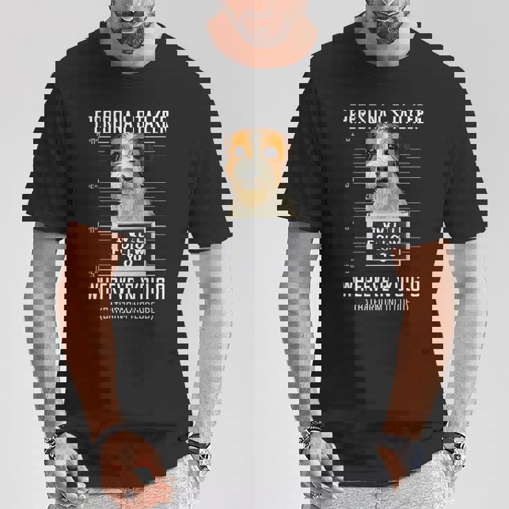 パーソナルストーカー犬ジャックラッセルテリア私はあなたに従います Jack Russell Terrier Dog 長袖tシャツ Tシャツ 面白い贈り物