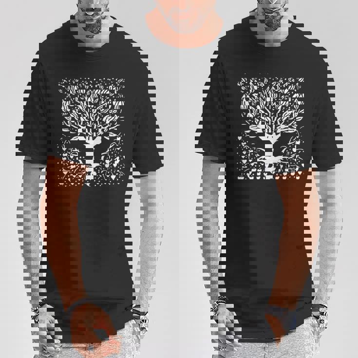 ビアズリーオーブリー作 マグノリアツリー 1895 長袖tシャツ Tシャツ 面白い贈り物