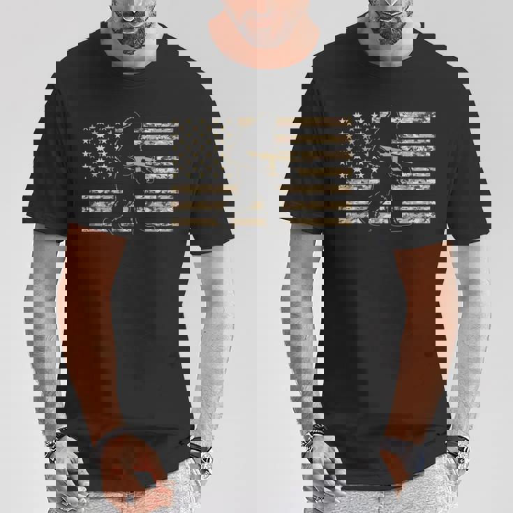 ビッグフットガンオーナー アメリカ国旗 ミリタリー サスカッチ Ar15 長袖tシャツ Tシャツ 面白い贈り物