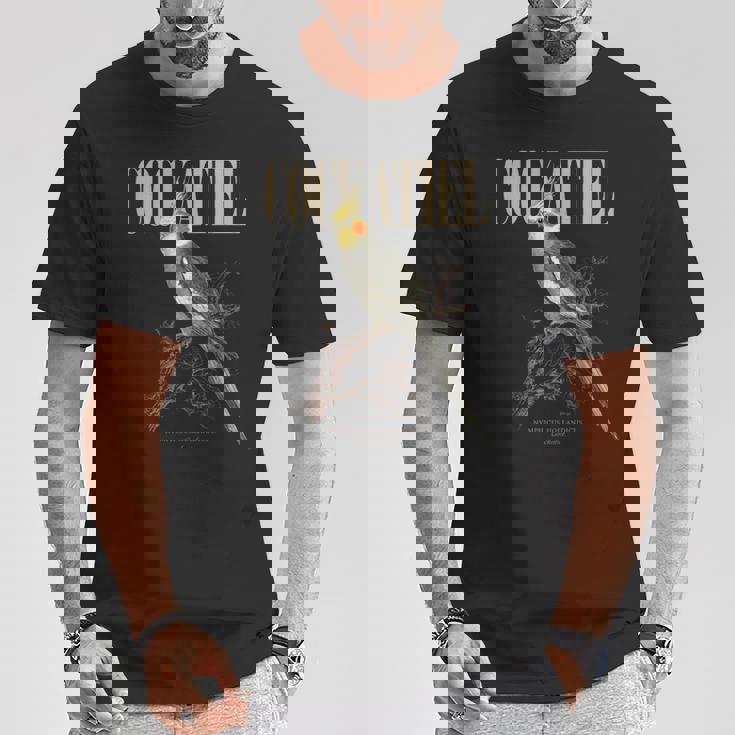 ビンテージ オカメインコ バードウォッチング アート 自然 愛 鳥 長袖tシャツ Tシャツ 面白い贈り物