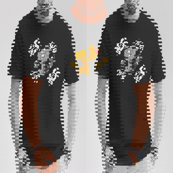 ビールヨークシャーテリア犬 Tシャツ 面白い贈り物