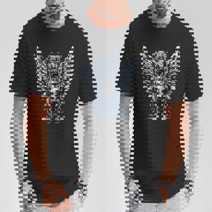 ピットブル 天使 犬 翼 動物 ペット メモリアル。 Tシャツ 面白い贈り物