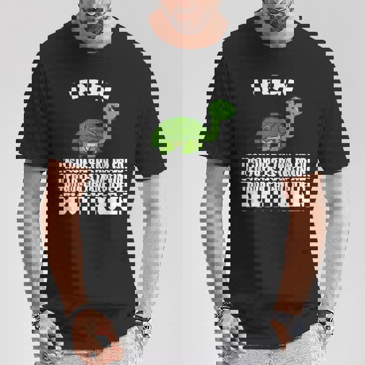 ピーナッツバターで亀よりもゆっくり走る Tシャツ 面白い贈り物