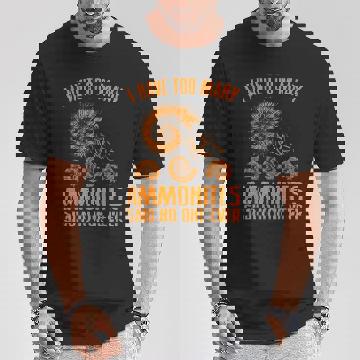 ファニー アンモナイト 化石ギフト メンズ レディース クールな貝殻 ラブ Tシャツ 面白い贈り物