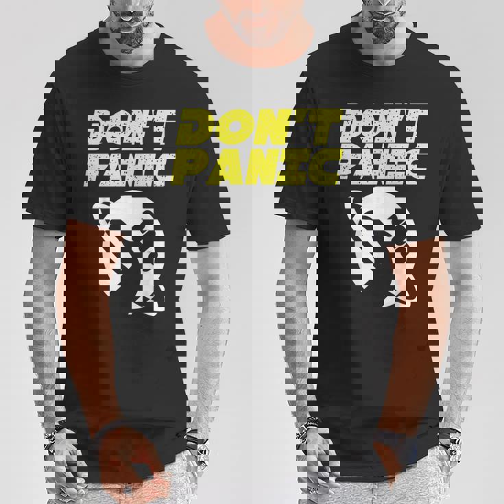 ファンアート ヒッチカーの銀河ガイド ドントパニック Tシャツ 面白い贈り物