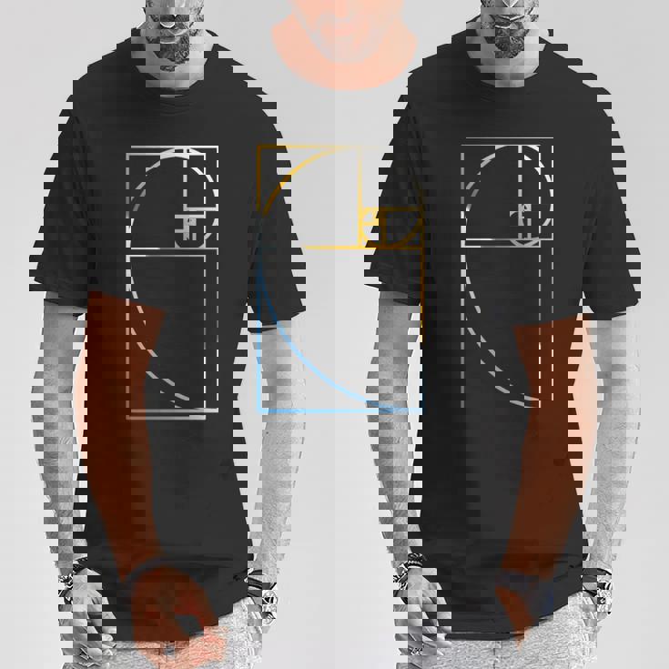 フィボナッチ黄金比幾何学数学tシャツ 長袖tシャツ Tシャツ 面白い贈り物