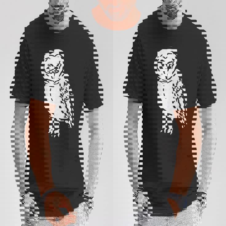 フクロウ愛好家 メンフクロウ かわいい 白い鳥 精神 動物 自然 アート Tシャツ 面白い贈り物