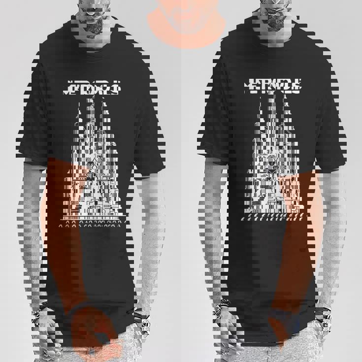 フリッツ・ラングのメトロポリス サイレントsfクラシック Tシャツ 面白い贈り物