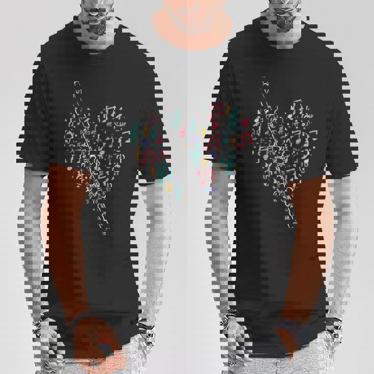 フルートハート フルート奏者 フルート奏者 マーチングバンド音楽 Tシャツ 面白い贈り物