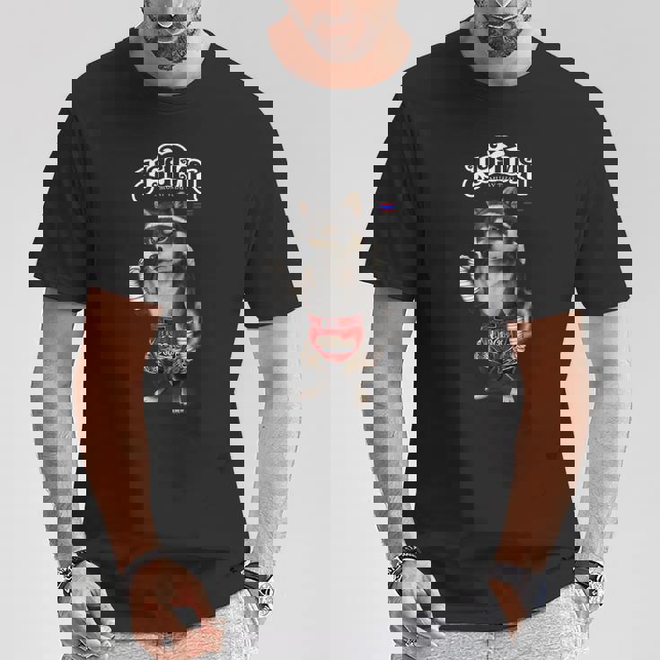 ブラック柴犬 ムエタイ キックボクシングチャンピオン Tシャツ 面白い贈り物