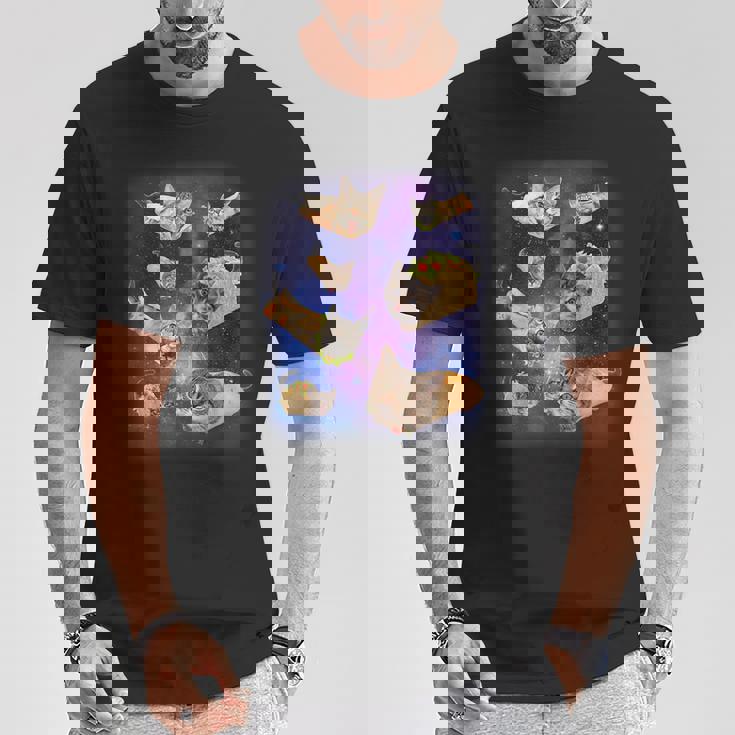 ブリトー猫とタコスキャット 宇宙 ギャラクシー ミーム タコキャット 愚かな Tシャツ 面白い贈り物