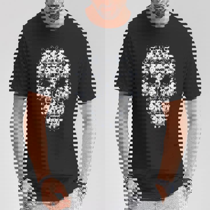 ブルテリア スケルトン ハロウィン コスチューム 怖い Tシャツ 面白い贈り物