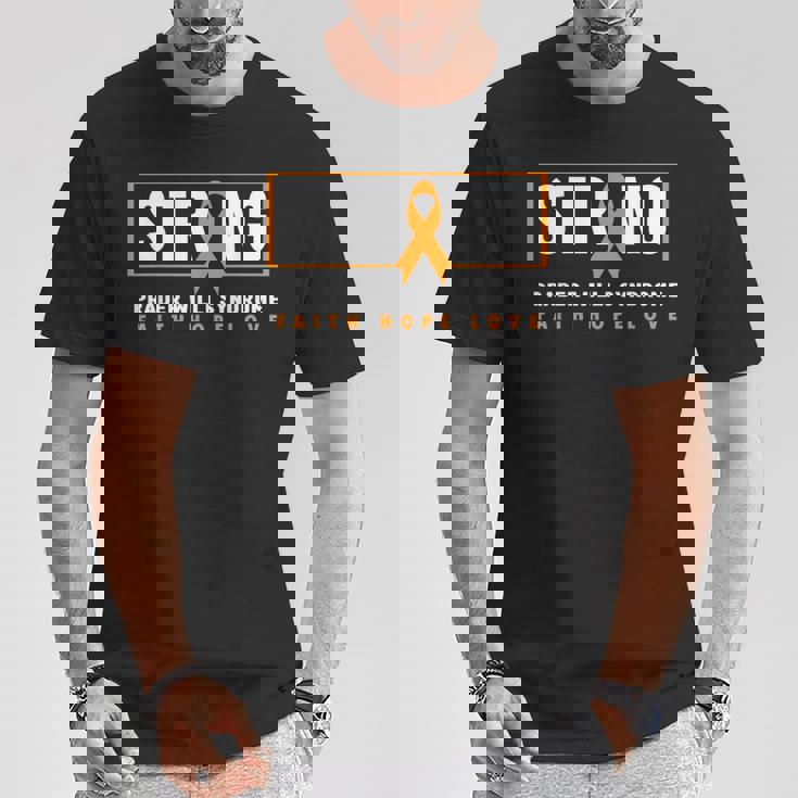 プラダー・ウィリ症候群強いプラダー・ウィリ症候群の意識 Tシャツ 面白い贈り物