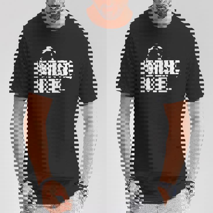 ヘッドホン No Music No Life Music Lover Tシャツ 面白い贈り物