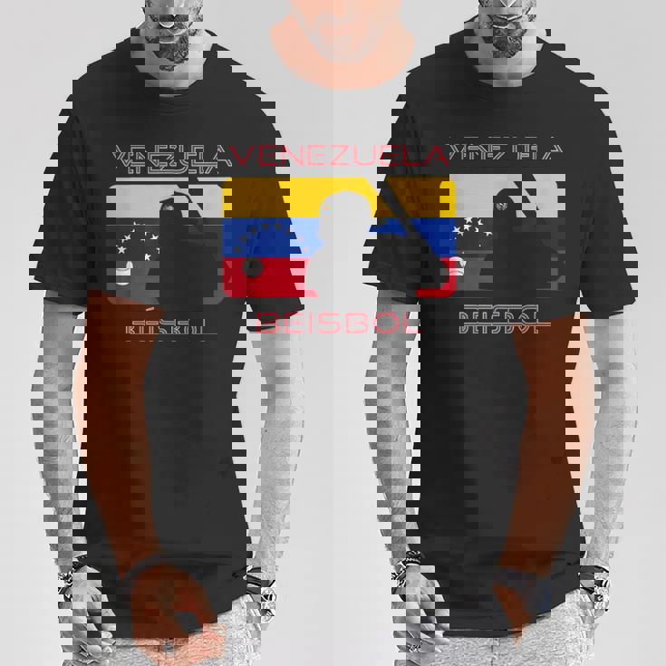 ベネズエラ Beisbol 野球旗 ベネズエラ スポーツファンen Tシャツ 面白い贈り物